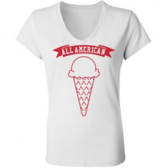 Ladies Slim Fit V-Neck Jersey Tee