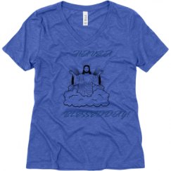 Ladies Relaxed Fit Super Soft Triblend V-Neck Tee