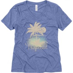 Ladies Relaxed Fit Super Soft Triblend V-Neck Tee