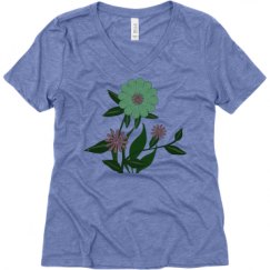 Ladies Relaxed Fit Super Soft Triblend V-Neck Tee