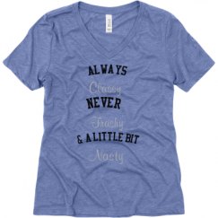 Ladies Relaxed Fit Super Soft Triblend V-Neck Tee