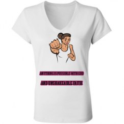 Ladies Slim Fit V-Neck Jersey Tee