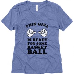 Ladies Relaxed Fit Super Soft Triblend V-Neck Tee