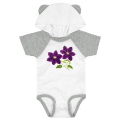 Infant Hooded Raglan Bodysuit with Ears