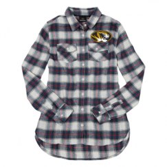 Ladies Long Sleeve Plaid Flannel Shirt