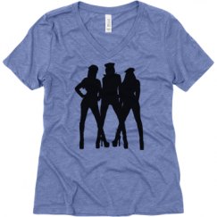 Ladies Relaxed Fit Super Soft Triblend V-Neck Tee