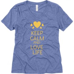 Ladies Relaxed Fit Super Soft Triblend V-Neck Tee