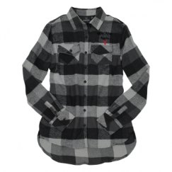 Ladies Long Sleeve Plaid Flannel Shirt