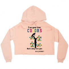 Ladies Relaxed Fit Cropped Fleece Hoodie