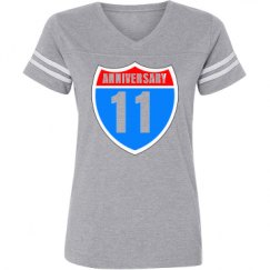 Ladies Relaxed Fit Vintage Sports Tee