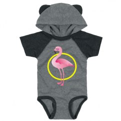 Infant Hooded Raglan Bodysuit with Ears