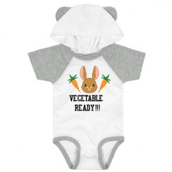 Infant Hooded Raglan Bodysuit with Ears