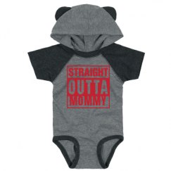 Infant Hooded Raglan Bodysuit with Ears