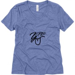 Ladies Relaxed Fit Super Soft Triblend V-Neck Tee