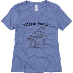 Ladies Relaxed Fit Super Soft Triblend V-Neck Tee