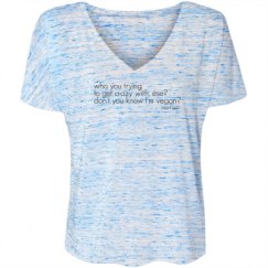 Ladies Flowy Slouchy V-Neck Tee