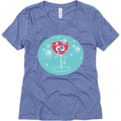 Ladies Relaxed Fit Super Soft Triblend V-Neck Tee