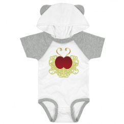 Infant Hooded Raglan Bodysuit with Ears