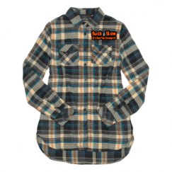 Ladies Long Sleeve Plaid Flannel Shirt