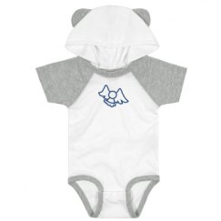 Infant Hooded Raglan Bodysuit with Ears