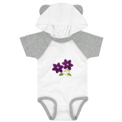 Infant Hooded Raglan Bodysuit with Ears