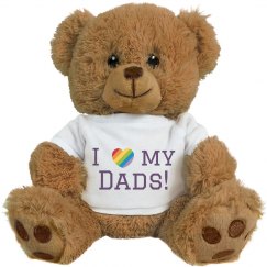 I Love My Dads Rainbow Heart Teddy Bear 