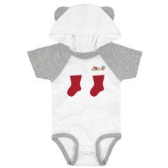 Infant Hooded Raglan Bodysuit with Ears