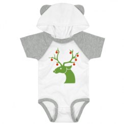 Infant Hooded Raglan Bodysuit with Ears