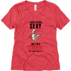 Ladies Relaxed Fit Super Soft Triblend V-Neck Tee