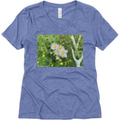 Ladies Relaxed Fit Super Soft Triblend V-Neck Tee