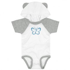 Infant Hooded Raglan Bodysuit with Ears