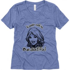 Ladies Relaxed Fit Super Soft Triblend V-Neck Tee