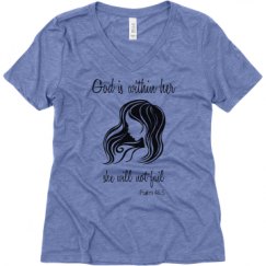 Ladies Relaxed Fit Super Soft Triblend V-Neck Tee