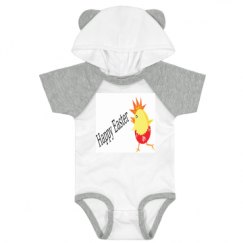 Infant Hooded Raglan Bodysuit with Ears